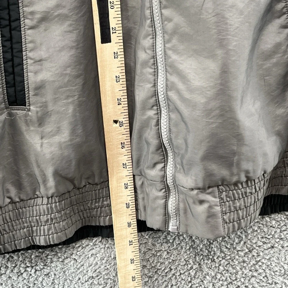 True Religion Jacket Men 2XL Gray Black Spellout Logo Full Zip Outdoor Windbreak